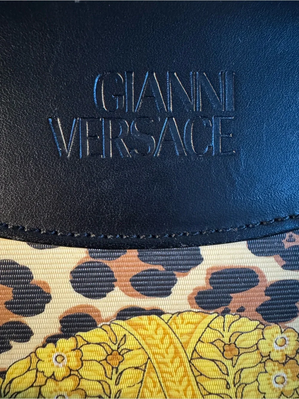 Versace Vintage Leopard Baroque Sunburst 2-Way Bag w/Dust Bag and COA